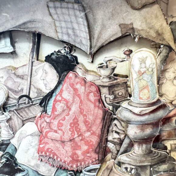 1966 Anton Pieck 3D Shadow Box Diorama "Flea Market" Framed Art Vintage - Picture 6 of 13